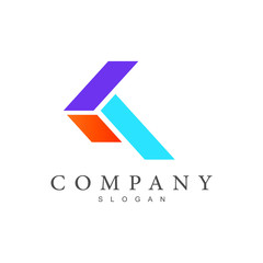 logo letter k, initial company logo letter k + k icon with a simple look 