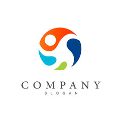 Obraz premium human logo , person logo in a circle