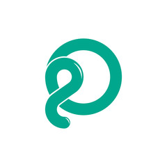 letter o simple loop curves line geometric logo vector