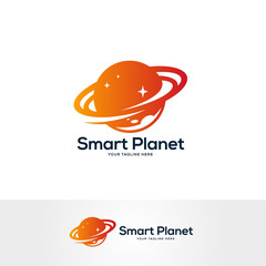 Fototapeta premium planet logo design concept, abstract logo design vector
