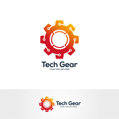 gear logo design concept, service logo design template, tech logo design