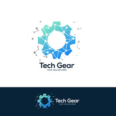 Fototapeta premium gear logo design concept, service logo design template, tech logo design