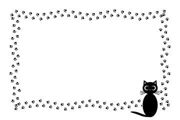 背景イラスト,猫の足跡,肉球,可愛い,ペットショップ,宣伝広告,フリー素材,フレーム,コピースペース