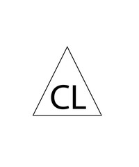 Can be used for bleaching chlorine products sign. Triangle Chlorine sign. Symbol for the care of clothing