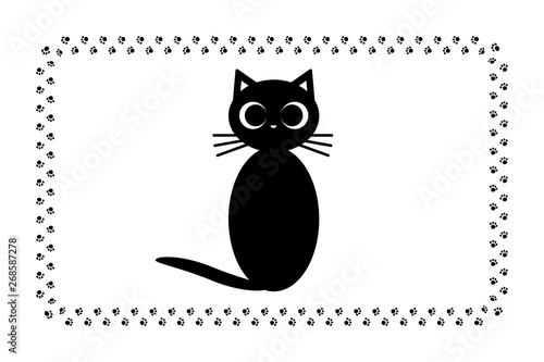 Fototapete 背景素材 猫の足跡 肉球 こ猫 動物 かわいい イラスト 動物病院 ペットショップ 宣伝広告 チラシ Tomo00