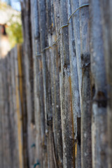 Fototapeta premium Wooden background / fence with depth perception