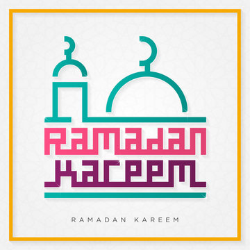 Ramadan Kareem Greeting Background With Trendy Arabic Geometric Chaligraphy And Morrocco Style Pattern 