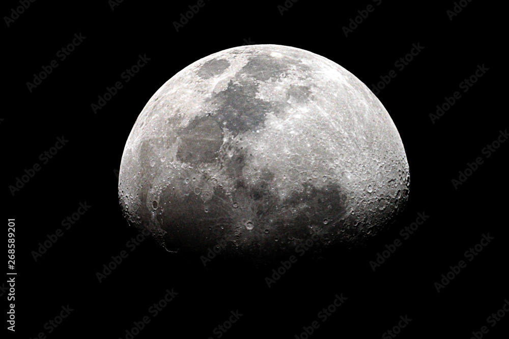 Canvas Prints moon close up / the moon is an astronomical body that orbits planet earth and is earth's only perman