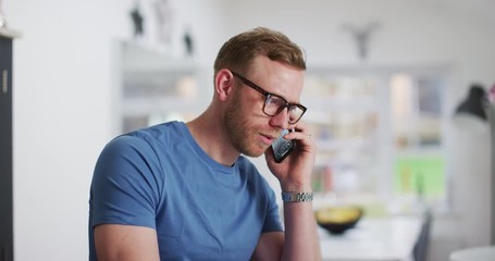 4K Bad tempered businessman speaking aggressively to someone on phone call - Powered by Adobe