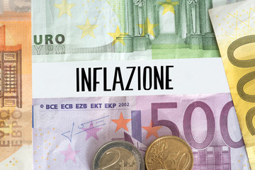 Euro Geldscheine und Inflation in Italien