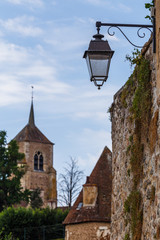 Fototapeta na wymiar Street lanterns in the historic Avallon town, France