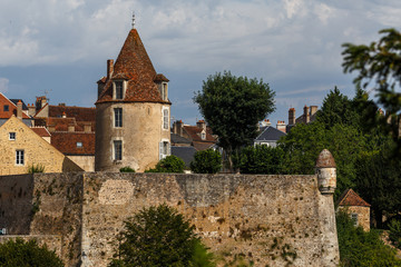 Fototapeta na wymiar Medieval fortifications of Avallon historic town, France