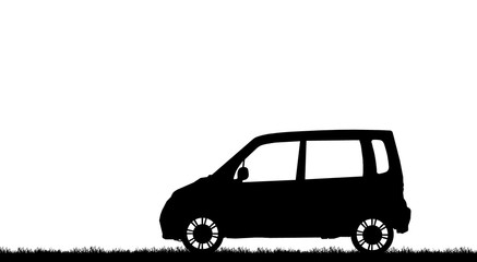 silhouette car on white background