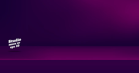Vector,Empty color purple and pink studio table room background ,product display with copy space for display of content design.Banner for advertise product on website.