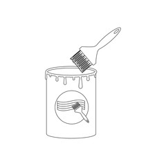 Paint can and brush outline