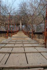 pedestrian bridge to cross the river