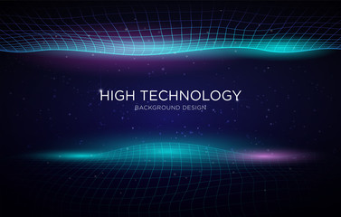 high technology background template design with abstract glowing wave with modern concept and futuristic design vector eps 10