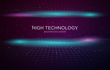 high technology background template design with abstract glowing wave with modern concept and futuristic design vector eps 10