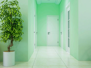 The living room in the living room leads to the corridor of other rooms