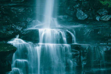 Belmore Water Falls, New South Wales. Cascading Water on Rocks and Pond.