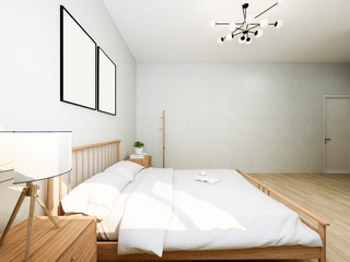 Clean, elegant and spacious bedroom at home