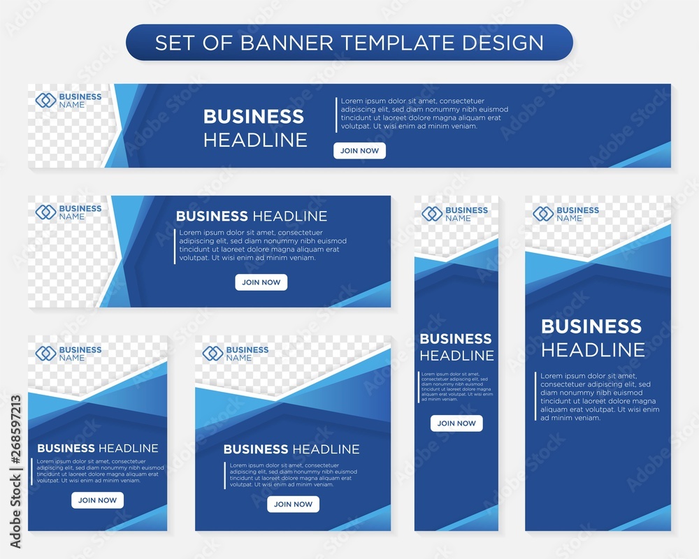 Poster set of promotion kit banner template design with modern and minimalist concept user for web page, ad