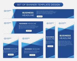set of promotion kit banner template design with modern and minimalist concept user for web page, ads, annual report, banner, background, backdrop, flyer, brochure, card, poster, presentation lauyout 