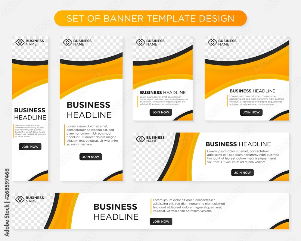 Poster set of modern banner template design with modern and simple concept user for web page, ads, annual r