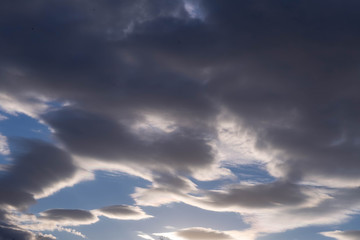 clouds,taken just before sunset in spring