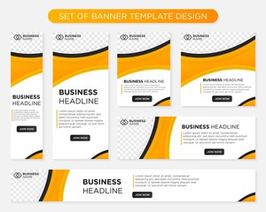 Obraz na płótnie Canvas set of modern banner template design with modern and simple concept user for web page, ads, annual report, banner, background, backdrop, flyer, brochure, card, poster, presentation layout 