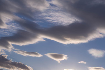 clouds,taken just before sunset in spring
