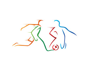 Modern Creative Soccer Athlete Logo Illustration In White Isolated Background
