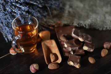Brewed tea on a serving table