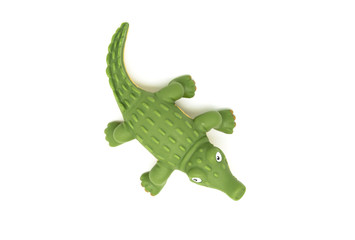Plastic toy crocodile top view