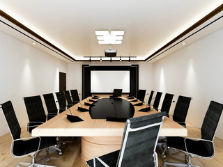 Modern company meeting room 3D design rendering