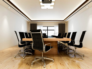 Modern company meeting room 3D design rendering