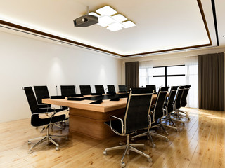 Modern company meeting room 3D design rendering