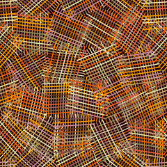 Seamless geometric pattern with colorful intersection lines in grid composition