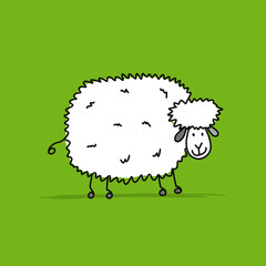 Funny sheep, sketch for your design