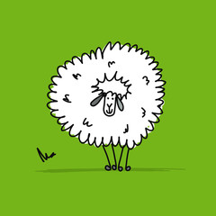 Funny sheep, sketch for your design
