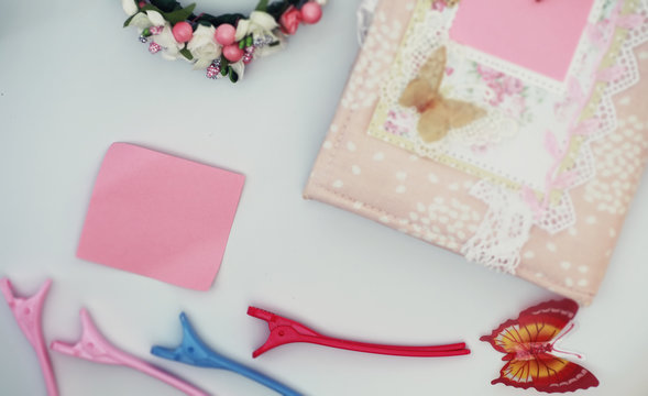 A diary for entries on a white table