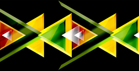 Glossy shiny triangles background