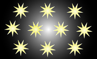 seamless pattern with stars, yellow stars on a black background