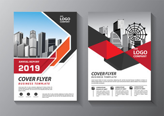 Brochure design, cover modern layout, annual report, poster, flyer in A4 with colorful triangles, geometric shapes for tech, science, market with light background