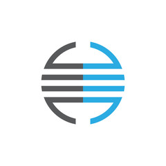 stripes circle line geometric logo vector