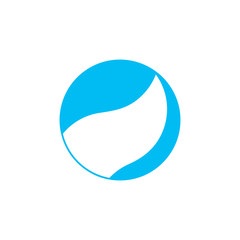 simple curves wavy circle geometric logo vector