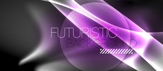 Glossy glowing neon light wave background