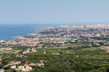 Aerial View of the city of Livorno in Tuscany, Italy