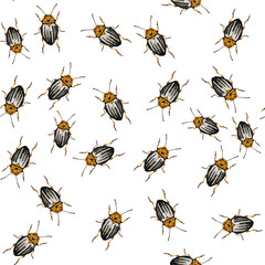 Paint watercolor bug art illustration