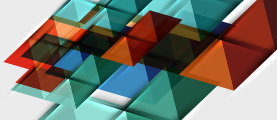 Fototapeta premium Triangle geometrical modern business presentation design template, abstract pattern for any background